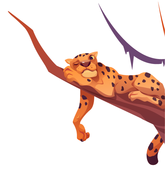 Leopard mignon pose sur une branche